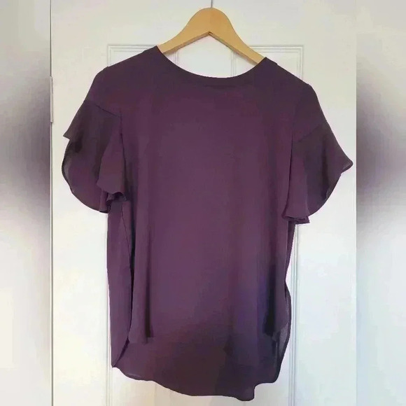 LOFT Tops - EUC XS Purple Loft Flutter Sleeve Blouse